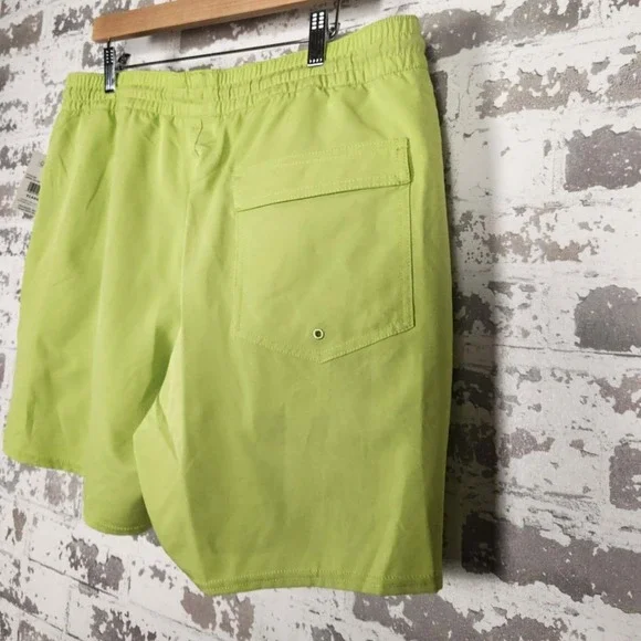 Volcom Manic Trunks Men XL Green Drawstring Swim Shorts Casual Activewear Pocket - Picture 6 of 15